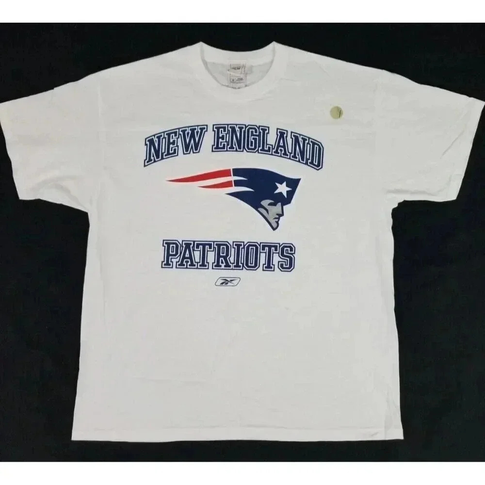 New England Patriots Reebok Early 2000's Era NFL Graphic White T-Shirt Men's XL